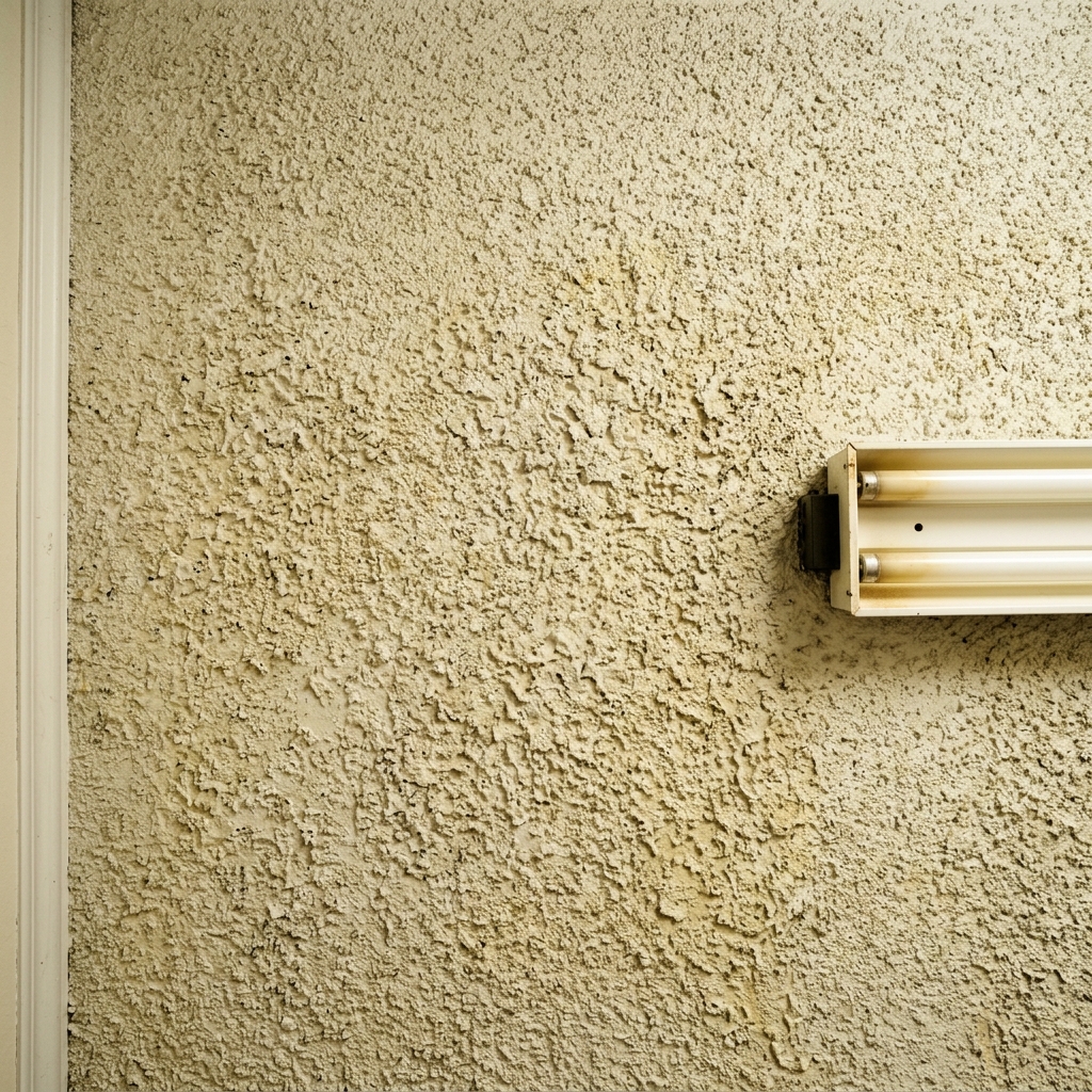 Heavily textured popcorn acoustic ceiling before removal by Apex Painting Solutions